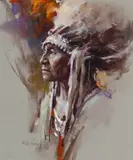 Harley Brown, Bear Sioux, Pastel