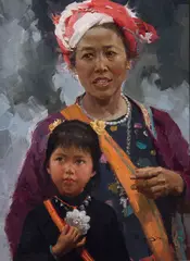 Time With Mom by Mian Situ, Oil on board, sold Aug 2025
