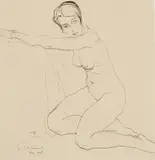 Maynard Dixon, Nude, Pen & Ink