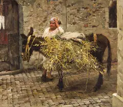 Clark Hulings, Sicilian Donkey, Oil on linen
