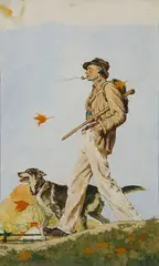 Norman Rockwell, Study for A Walk in the Country, Oil on Illustration board