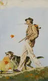 Norman Rockwell, Study for A Walk in the Country, Oil on Illustration board