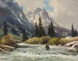Robert Wood, Cascade Canyon, Oil on canvas