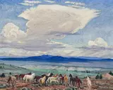 Ila Mae McAfee, Rendezvous, Oil on board