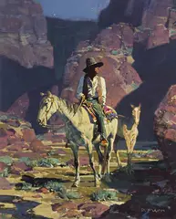 David Mann, Wandering Navajo, Oil on canvas