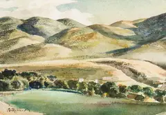 Peter Hurd, Untitled (Landscape), Watercolor