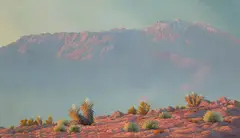 John W. Hilton, Sacred Mountain, Oil on board
