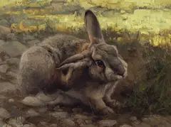 Greg Beecham, Untitled (Hare), Oil on board