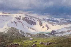 Jim Wilcox, 4th of July on Beartooth Pass, Oil on canvas
