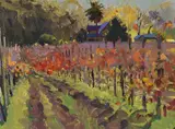Len Chmiel, Vineyard, Oil on canvas mounted to board