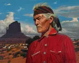 Robert Rishell, Indian portrait, Oil on canvas