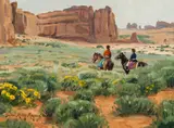 Morning Ride by Terri Kelly Moyers, Oil on board, sold Aug 2025
