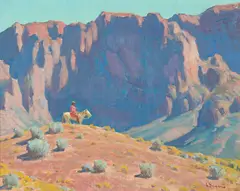 Glenn Dean, Navajo Scout, Oil on board