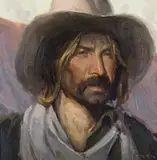 Eric Bowman, Cowboy, Oil on board