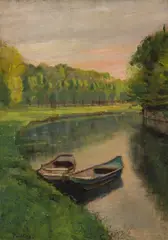 Bert Geer Phillips, Evening: Crecy, France, Oil on board