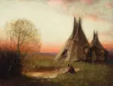 De Cost Smith, Indian Encampment, Oil on canvas