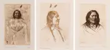 Joseph Henry Sharp, Set of Three: Standing Deer - Taos; White Swan - Crow; Running Horse - Taos, Etching