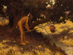 E. Irving Couse, Turkey Hunter, Oil on canvas