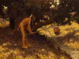E. Irving Couse, Turkey Hunter, Oil on canvas