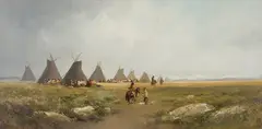 Frederick Schafer, Encampment, Oil on canvas