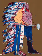 Fritz Scholder, Indian with Tomahawk II, Lithograph