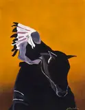 Fritz Scholder, Indian on Horse, Acrylic on canvas