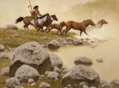 Into The Rising Mist by Frank McCarthy, Oil on canvas, sold Aug 2025