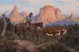 Joe Beeler, Gathering the Rough Country, Oil on canvas