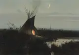 Michael Coleman, New Moon Buffalo Days, 1974, oil on masonite