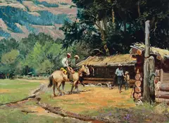 Robert Meyers, Double A Bar A, Oil on canvas