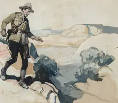 Frank Schoonover, At the Bottom of the Gully, Oil on canvas