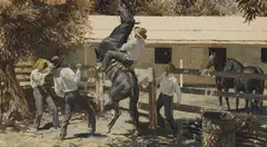 Donald Teague, The Cowboy, Gouache