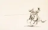 Edward Borein, Cowboy on Horseback, Pen & Ink