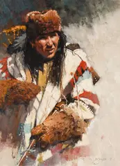 Kootenai Hunter by C. Michael Dudash, Oil on linen mounted to board, sold Aug 2025