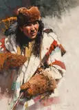 C. Michael Dudash, Kootenai Hunter, Oil on linen mounted to board