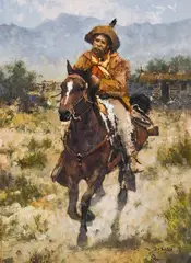 He Lived Alone in the High Country by C. Michael Dudash, oil on canvasboard, sold Aug 2025