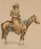 Frederic Remington, An Arizona Cowboy, Lithograph (Buckskin series)