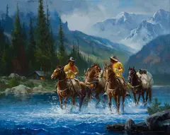 Gary Lynn Roberts, Untitled (Two Cowboys), Oil on canvas