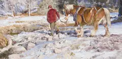 Grant Redden, Crossing The Ice, Oil on board