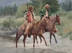 Steve Devenyns, Mountain Men, Oil on board