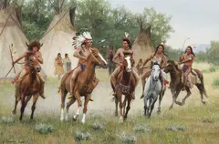 Susan Terpning, Call For a War Party, Oil on canvas