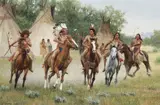 Susan Terpning, Call For a War Party, Oil on canvas