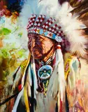 Ed Kucera, Sioux Elder, Oil on canvas
