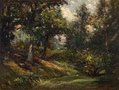 Fremont Ellis, Untitled (Forest), Oil on board