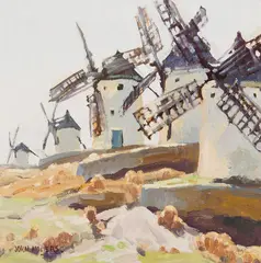 John Moyers, The Land Of Don Quixote, Oil on board