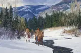 Loren Entz, Winter Hunters, Oil on canvas