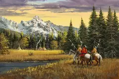 Gerry Metz, Return to Camp, Oil on board