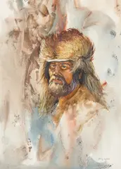 Gerry Metz, Man of the Mountain, Watercolor