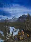 Gregory Sumida, Moon Tasupui, Gouache
