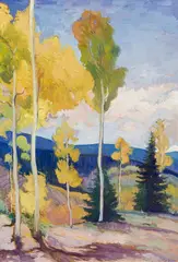 Curtis Wade, Aspen Vista, Oil on board